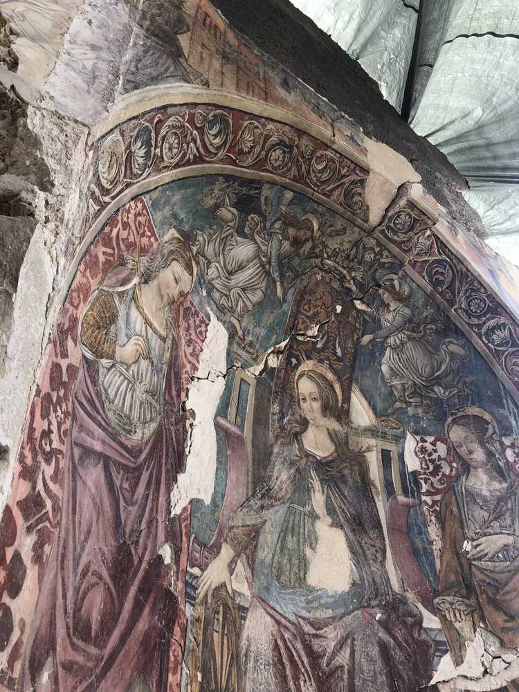 Recuperato prezioso affresco cinquecentesco dalla chiesa della Madonna della Misericordia ad Accumoli