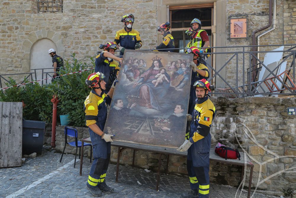 Recupero e messa in sicurezza opere del Museo di Amatrice e Sindone Arquata del Tronto