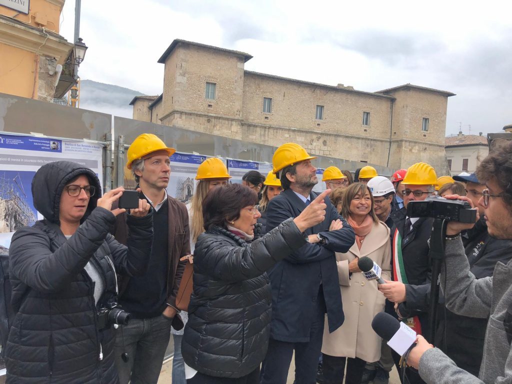 MiBACT Ministro Dario Franceschini a Norcia 2019 - Marica Mercalli