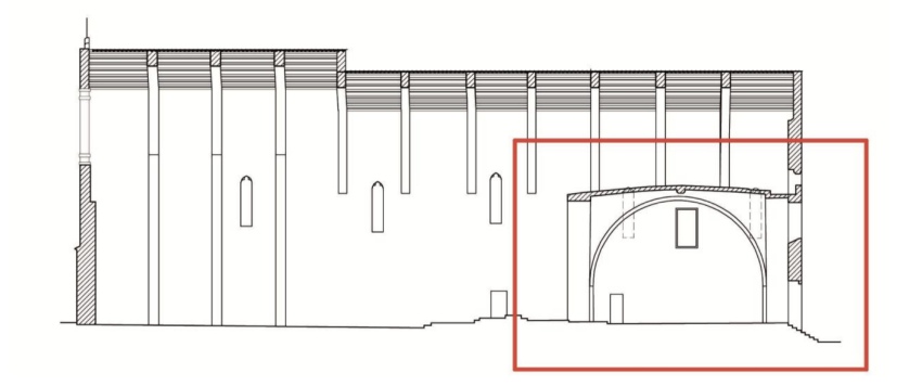 CHIESA DI SANTA MARIA ASSUNTA IN MONTELUCE_prospetto lato e zona dedicata alla clausura