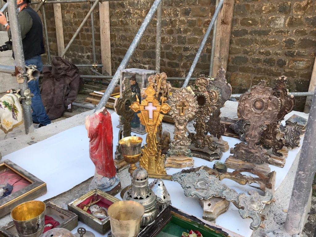 Recuperata una raccolta d’arte sacra durante i lavori presso la Canonica di Sant’Agostino ad Amatrice