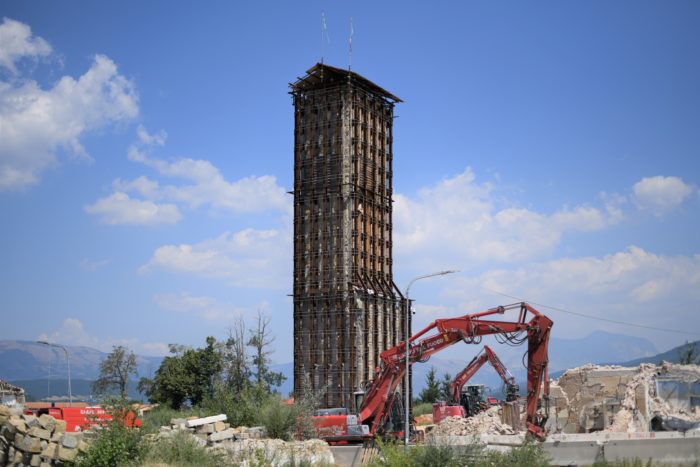 Torre Civica di Amatrice _ Inizio Lavori ricostruzione 2022