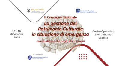 Spoleto, 15-16 dicembre: secondo Convegno Nazionale “La gestione del patrimonio culturale in situazione di emergenza”