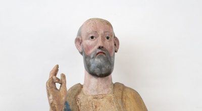 Norcia, Chiesa di San Marco: dettagli sull’imponente scultura lignea policroma del San Marco