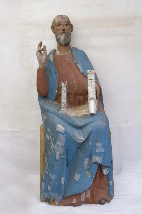 ART BONUS PER IL TERREMOTO - SAN MARCO prima del restauro, Statua Lignea Policroma Chiesa di San Marco, Norcia
