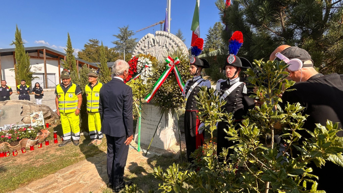 Ottavo anniversario del sisma del 24 agosto 2016; ad Amatrice il campanone della Torre Civica rintocca per le vittime