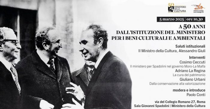 50 anni dall’istituzione del Ministero per i Beni Culturali e Ambientali