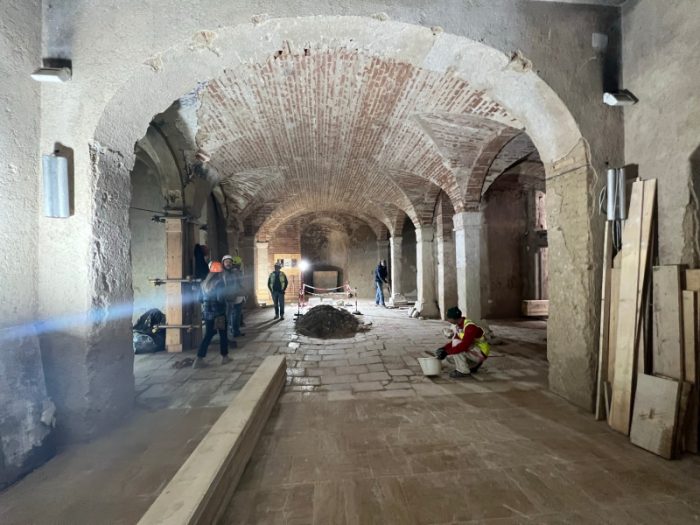 Basilica San Benedetto da Norcia - dettaglio lavori cripta - USS-Sisma 2016