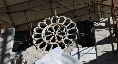 Preci: il rosone dell’abbazia di Sant’Eutizio torna al suo posto